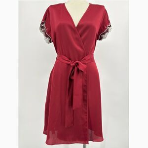 Vintage Victoria's Secret Embroidered Short Sleeve Robe Red Small, Valentine 90s